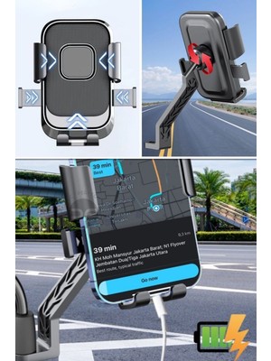 Motor,motosiklet,bisiklet ,scooter Için 360 Derece Dönebilen Dikiz Aynası Versiyonu Telefon Tutucu