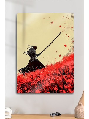 Metal Baskı - Samuray, Dekoratif Samurai Anime Tablo