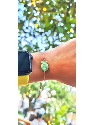 Mint Yeşil Murano Cam Balık Bileklik