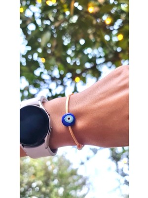 Murano Cam Nazar Boncuklu Altın Renk Bileklik