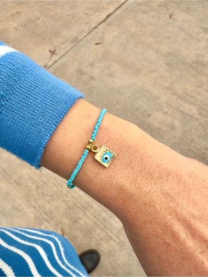 Kare Göz Nazar Boncuklu Bileklik