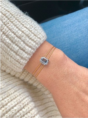 Baget Tektaş Altın Renk Ip Bileklik