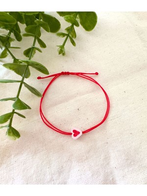 Kırmızı Kalp Bileklik
