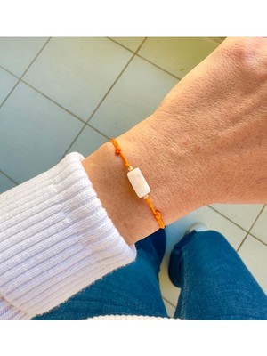 Doğal Ay Taşı Turuncu Olumlama Şans Bileklik