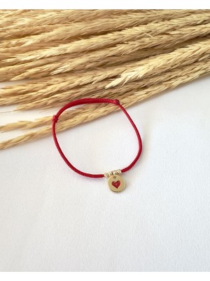 Kırmızı Kalp Bileklik