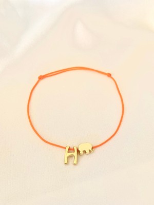 Harfli Turuncu Fil Bileklik