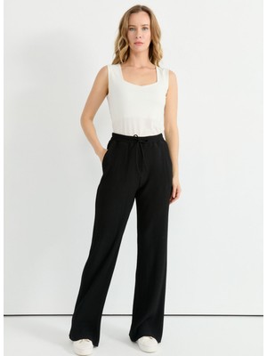 Selen Normal Bel Standart Siyah Kadın Pantolon 25YSL5397