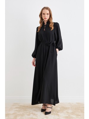 Kuşaklı Ferace - Siyah