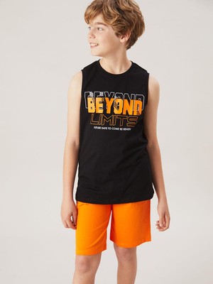 Bisiklet Yaka Erkek Çocuk Şortlu Pijama Takımı  (S5)