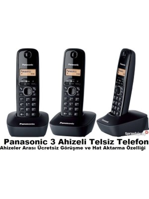 Panasonic  KX-TG1613 3 Ahizeli Telsiz Telefon