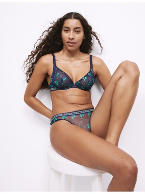 Marks & Spencer Nakışlı Balenli Derin Dekolteli Sütyen