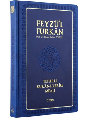 Feyzü'l Furkan Tefsirli Kuranı Kerim Meali Lacivert (Orta Boy-Sadece Türkçe Meal-Kalın Cilt)