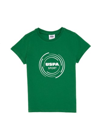 U.S. Polo Assn. Erkek Çocuk Yeşil Bisiklet Yaka Tişört 50300377-VR054