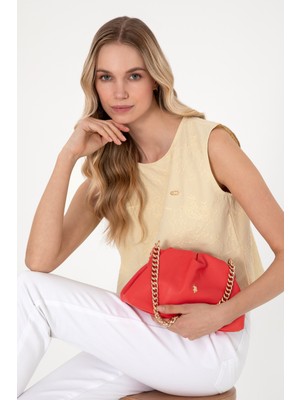U.S. Polo Assn. Kadın Nar Çiçeği Kuzu Derisi Kol Çantası 50318231-VR039