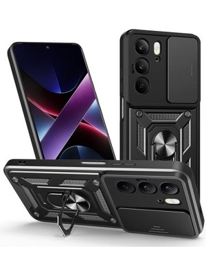 Teleplus Realme C75 Kılıf Pars Yüzüklü Kamera Sürgülü Tank Kapak