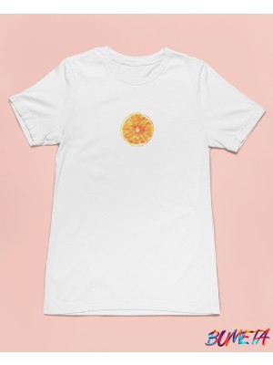 Bumeta Portakal Dilimi Minimal Unisex Tişört T-Shirt