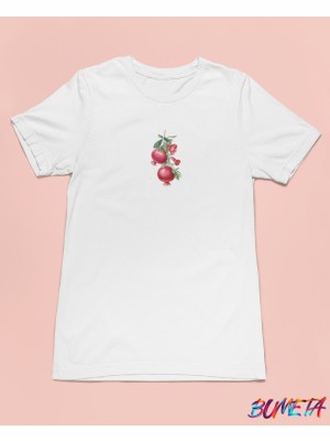 Bumeta Narlar Minimal Meyve Unisex Tişört T-Shirt