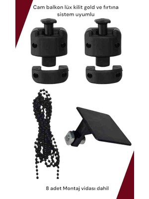 Cam Balkon Kilidi - Lüx Kilit - Gold ve Fırtına Sistem Uyumlu