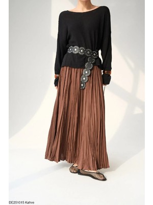 Mary & Mary Kırışık Kumas Uzun Viskon Etek