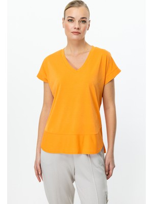 51475 Onteks V Yaka Kısa Kol Bluz