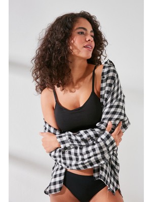 C&city C11423 Kadın Modal Cotton Kaplı Büstiyer Siyah