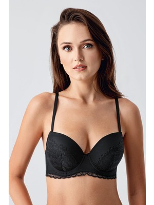 Push Up Dantel Detaylı Sütyen C18395 Siyah