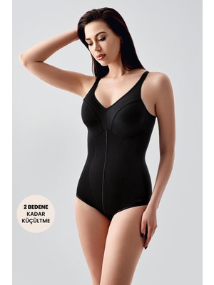 C&city Sıkılaştırıcı Lazer Kesim Vücut Korse 9605 Siyah