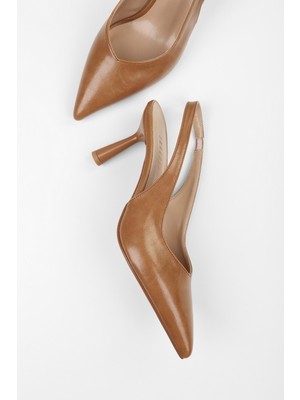 Shoeberry Kadın Alora Karamel Cilt Stiletto
