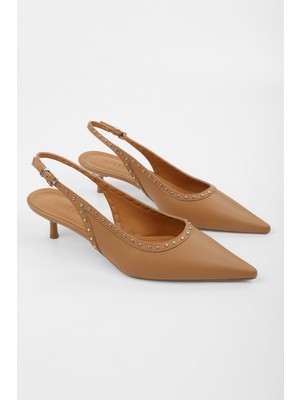 Kadın Nina Taba Cilt Troklu Stiletto