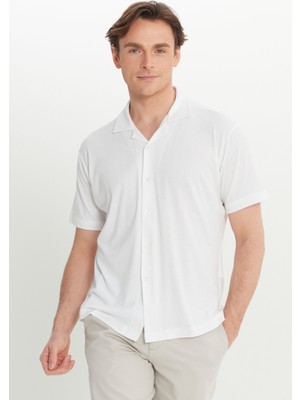 Comfort Fit Rahat Kesim Hawai Yaka Jakarlı Gömlek