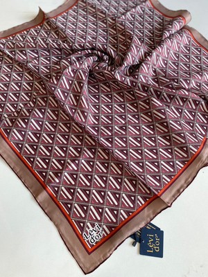 Levidor Tivil İpek Eşarp 4119 - 10 Pembe Karışık Desen