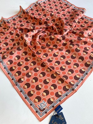 Levidor Tivil İpek Eşarp 4094 - 6 Nar Çiçeği Karışık Desen