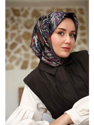 Silk Home Tivil Ipek Eşarp 11469-45 Siyah Karışık Desen