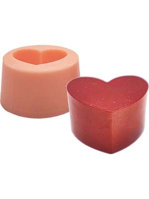 Kalp Silikon Mum Kalıbı 4.5 x 5.5 x 3.5  cm