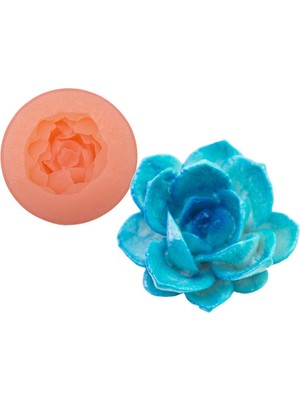 Orta Boy Gül Silikon Mum Kalıbı