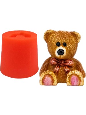 Oturan Ayıcık Silikon Mum Kalıbı