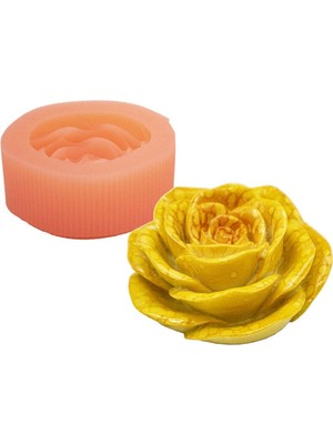 Gül Model Silikon Mum Kalıbı 9 x 3.5  cm