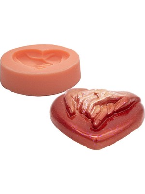 El Ele Kalp Silikon Mum Kalıbı