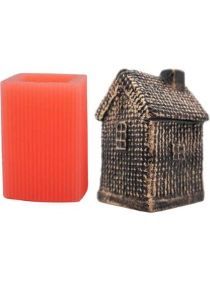 3 Boyutlu Ev Silikon Mum Kalıbı 7.5 x 4.5  cm