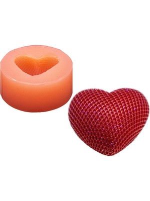 Desenli Küçük Kalp Silikon Mum Kalıbı M-248