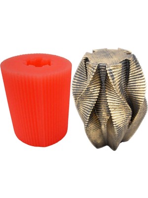 Dalgalı Oyma Yıldız Silikon Mum Kalıbı 5 x 7.5  cm