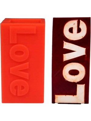 Love Yazılı Silikon Mum Kalıbı 5.5 x 12  cm