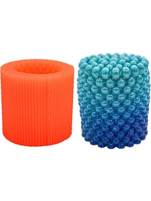 Boncuk Silindir Silikon Mum Kalıbı 7.3 x 6  cm