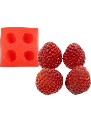 Çilek Silikon Mum Kalıbı