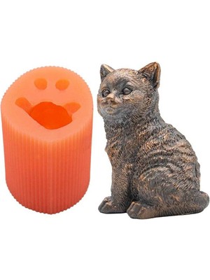 Kedi Silikon Mum Kalıbı 8.5 x 6 x 4.5  cm