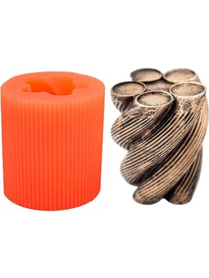 Burgu Sarmal Silikon Mum Kalıbı 7.5 x 5.5  cm