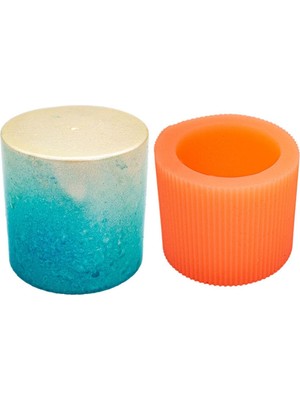 Geniş Silindir Silikon Mum Kalıbı 6.5 x 6.7  cm