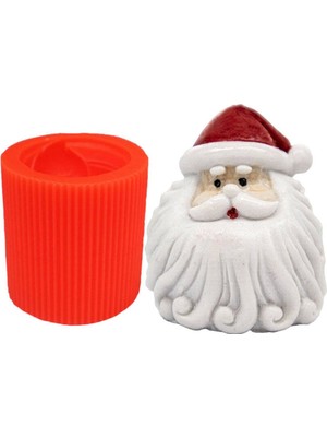 Yılbaşı Modelleri - Noel Baba Silikon Mum Kalıbı 6.5 x 8  cm