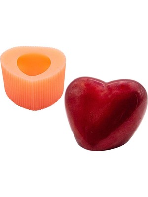 Kalp Silikon Mum Kalıbı 6 x 7 x 4  cm