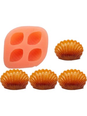 4'lü Küçük Istiridye Silikon Mum Kalıbı 3.5 x 5.3  cm